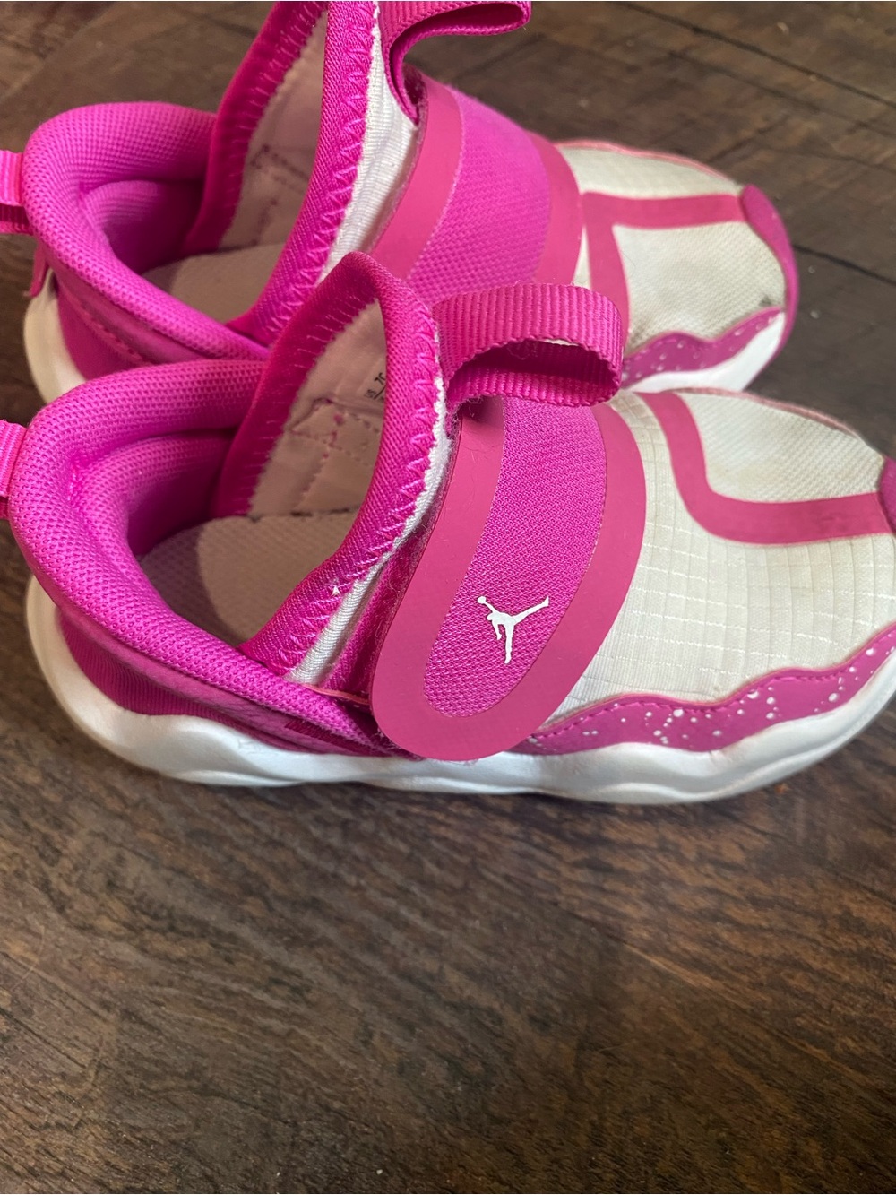 Jordan Kids Hot Pink and White Slip-On Sneakers
